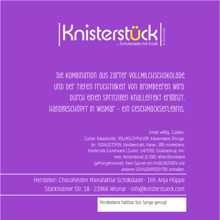 Vollmilch mit Brombeere & Knall