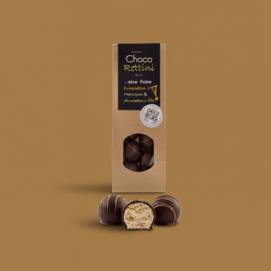 Choco Rettini – Zartbitter mit Espresso, Marzipan & Amarettini