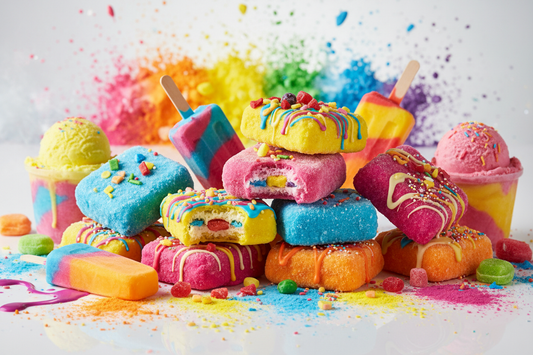 Bunte selbstgemachte Frozen Chocolate Treats