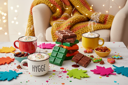 Bunte gemütliche Herbstabende mit Schokolade und Hygge
