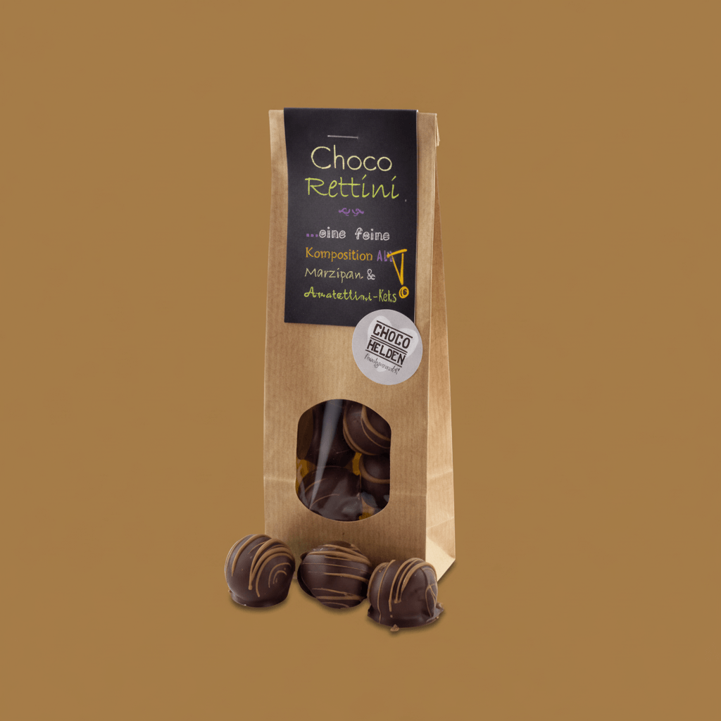 Choco Rettini – Zartbitter mit Espresso, Marzipan & Amarettini